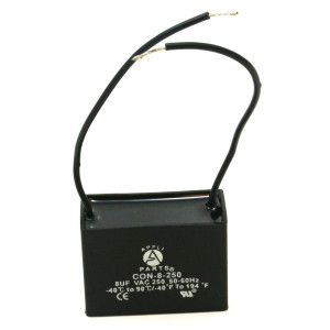 Appli Parts Condensador Capacitor de ventilador 8 mfd (microfaradios) uf 250VAC con 2 cables compatible con cualquier marca de igual capacitancia 4.7cm Ancho 2.2cm Prof 3.4cm Alto CAP-8-250-2C Appli Parts Condensador Capacitor de ventilador 8 mfd (microfaradios) uf 250VAC con 2 cables compatible con cualquier marca de igual capacitancia 4.7cm Ancho 2.2cm Prof 3.4cm Alto CAP-8-250-2C