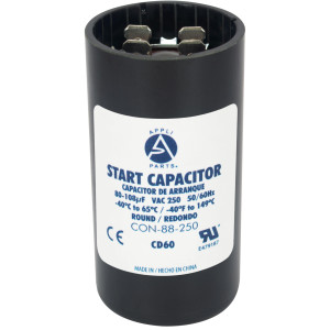 Appli Parts Condensador Capacitor Arranque 80-108 Mfd (microfaradios) uF 250 VAC remplazo universal para motores electricos de distintas aplicaciones 3.7cm Diametro 7cm Alto CON-88-250
 Appli Parts Condensador Capacitor Arranque 80-108 Mfd (microfaradios) uF 250 VAC remplazo universal para motores electricos de distintas aplicaciones 3.7cm Diametro 7cm Alto CON-88-250