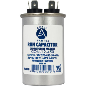 Appli Parts Condensador Capacitor de Marcha 12 Mfd uF (microfaradios) 370VAC o 450VAC CBB65 Universal Aire acondicionado y otras aplicaciones Redondo UL E476928 7.5cm Alto 3.7cm Ancho CON-12-450 Appli Parts Condensador Capacitor de Marcha 12 Mfd uF (microfaradios) 370VAC o 450VAC CBB65 Universal Aire acondicionado y otras aplicaciones Redondo UL E476928 7.5cm Alto 3.7cm Ancho CON-12-450