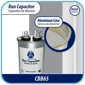 Appli Parts Condensador Capacitor de Marcha 12 Mfd uF (microfaradios) 370VAC o 450VAC CBB65 Universal Aire acondicionado y otras aplicaciones Redondo UL E476928 7.5cm Alto 3.7cm Ancho CON-12-450 Appli Parts Condensador Capacitor de Marcha 12 Mfd uF (microfaradios) 370VAC o 450VAC CBB65 Universal Aire acondicionado y otras aplicaciones Redondo UL E476928 7.5cm Alto 3.7cm Ancho CON-12-450