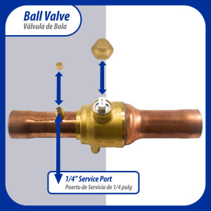 Appli Parts APBV-158 Valvula de Cierre 1-5/8 pulg tipo Bola de conexion soldable con puerto de servicio SAE de 1/4 de pulg presion maxima de trabajo 610 psi temperaturas de -30 C a 120 C longitud total 288 mm Appli Parts APBV-158 Valvula de Cierre 1-5/8 pulg tipo Bola de conexion soldable con puerto de servicio SAE de 1/4 de pulg presion maxima de trabajo 610 psi temperaturas de -30 C a 120 C longitud total 288 mm