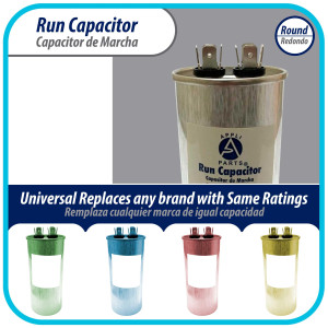 Appli Parts Condensador Capacitor de Marcha 55 Mfd uF (microfaradios) 370VAC CBB65 Universal Aire acondicionado y otras aplicaciones Redondo UL E476928 12cm Alto 5.1cm Ancho CON-55-370-R Appli Parts Condensador Capacitor de Marcha 55 Mfd uF (microfaradios) 370VAC CBB65 Universal Aire acondicionado y otras aplicaciones Redondo UL E476928 12cm Alto 5.1cm Ancho CON-55-370-R