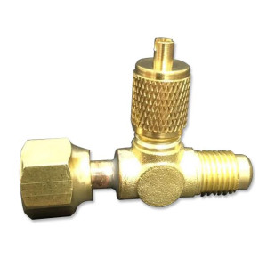 Appli Parts APAT-3X14B Valvula de Acceso T 1/4 pulg M Flare Acceso x 1/4 pulg H Flare Conector x 1/4 pulg M Flare con Gusanillo  Appli Parts APAT-3X14B Valvula de Acceso T 1/4 pulg M Flare Acceso x 1/4 pulg H Flare Conector x 1/4 pulg M Flare con Gusanillo