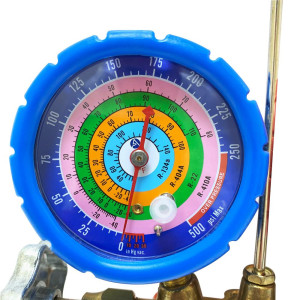 Appli Parts APMB-A3B36S Manometro R134,R22,R404,R410 1/4 pulg SAE, Escala Presion psi, Escala Temperatura Fahrenheit, Cuerpo de Laton con Visor, Adaptor 5/16 SAE a 1/4 SAE y Juego de Mangueras 90cm 1/4 SAE Appli Parts APMB-A3B36S Manometro R134,R22,R404,R410 1/4 pulg SAE, Escala Presion psi, Escala Temperatura Fahrenheit, Cuerpo de Laton con Visor, Adaptor 5/16 SAE a 1/4 SAE y Juego de Mangueras 90cm 1/4 SAE