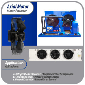 Appli Parts AXF-550 Extractor Axial 550 mm (21-5/8 pulg) 220 V, 1 ph, 60 Hz, 725W 1400 rpm, Rango Temperatura -30 C a 60 C, incluye aspa y base tipo jaula Appli Parts AXF-550 Extractor Axial 550 mm (21-5/8 pulg) 220 V, 1 ph, 60 Hz, 725W 1400 rpm, Rango Temperatura -30 C a 60 C, incluye aspa y base tipo jaula