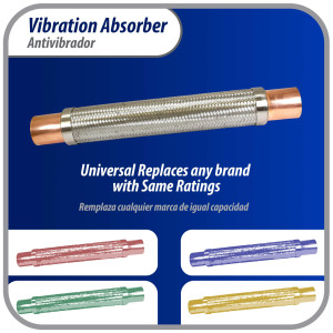Appli Parts APVE-258 Antivibrador 2-5/8 pulg Soldable Eliminador de Vibracion 61cm Largo 300psi presion maxima de trabajo y 3.265psi presion de rotura Appli Parts APVE-258 Antivibrador 2-5/8 pulg Soldable Eliminador de Vibracion 61cm Largo 300psi presion maxima de trabajo y 3.265psi presion de rotura