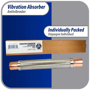 Appli Parts APVE-258 Antivibrador 2-5/8 pulg Soldable Eliminador de Vibracion 61cm Largo 300psi presion maxima de trabajo y 3.265psi presion de rotura Appli Parts APVE-258 Antivibrador 2-5/8 pulg Soldable Eliminador de Vibracion 61cm Largo 300psi presion maxima de trabajo y 3.265psi presion de rotura