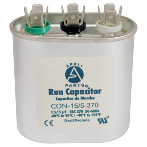 Appli Parts Condensador Capacitor de Marcha 15+5 Mfd uF (microfaradios) 370VAC CBB65 Universal Aire acondicionado y otras aplicaciones Ovalado UL E476928 CON-15/5-370 Appli Parts Condensador Capacitor de Marcha 15+5 Mfd uF (microfaradios) 370VAC CBB65 Universal Aire acondicionado y otras aplicaciones Ovalado UL E476928 CON-15/5-370