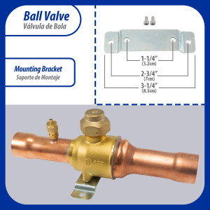 Appli Parts APBV-138 Valvula de Cierre 1-3/8 pulg tipo Bola de conexion soldable con puerto de servicio SAE de 1/4 de pulg presion maxima de trabajo 610 psi temperaturas de -30 C a 120 C longitud total 256 mm Appli Parts APBV-138 Valvula de Cierre 1-3/8 pulg tipo Bola de conexion soldable con puerto de servicio SAE de 1/4 de pulg presion maxima de trabajo 610 psi temperaturas de -30 C a 120 C longitud total 256 mm
