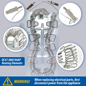 DC47-00019A resistencia para secadora Appli Parts DC47-00019AAP Reemplazo de la pieza original Secadora Samsung y otros modelos compatibles con numero de pieza DC47-00019A elemento calefactor DC47-00019A resistencia para secadora Appli Parts DC47-00019AAP Reemplazo de la pieza original Secadora Samsung y otros modelos compatibles con numero de pieza DC47-00019A elemento calefactor