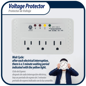 Appli Parts APVP-11EE3-2 Protector 120 V, 50/60 Hz, 12 A, 140 joules para Equipos Electronicos como Televisores, VHS, DVD, Blu Ray y Otros, protege sobrevoltaje y bajo voltaje Appli Parts APVP-11EE3-2 Protector 120 V, 50/60 Hz, 12 A, 140 joules para Equipos Electronicos como Televisores, VHS, DVD, Blu Ray y Otros, protege sobrevoltaje y bajo voltaje