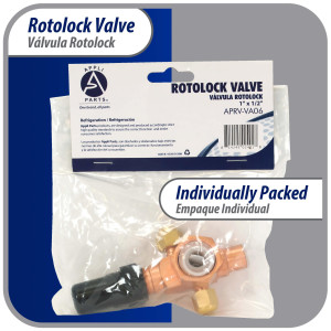 Appli Parts APRV-VA06 Valvula Rotolock V06 1 pulg x 1/2 pulg Soldable con puertos de acceso de 1/4 pulg Universal para sistemas de refrigeracion y aire acondicionado Appli Parts APRV-VA06 Valvula Rotolock V06 1 pulg x 1/2 pulg Soldable con puertos de acceso de 1/4 pulg Universal para sistemas de refrigeracion y aire acondicionado