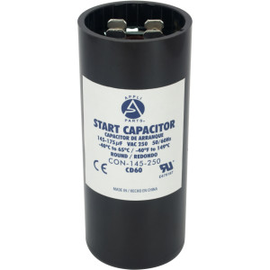 Appli Parts Condensador Capacitor Arranque 145-175 Mfd (microfaradios) uF 250 VAC remplazo universal para motores electricos de distintas aplicaciones 3.7cm Diametro 8.6cm Alto CON-145-250
 Appli Parts Condensador Capacitor Arranque 145-175 Mfd (microfaradios) uF 250 VAC remplazo universal para motores electricos de distintas aplicaciones 3.7cm Diametro 8.6cm Alto CON-145-250