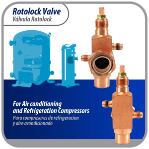 Appli Parts APRV-VA05 Valvula Rotolock V05 1-1/4 pulg x 7/8 pulg Soldable con puertos de acceso de 1/4 pulg Universal para sistemas de refrigeracion y aire acondicionado Appli Parts APRV-VA05 Valvula Rotolock V05 1-1/4 pulg x 7/8 pulg Soldable con puertos de acceso de 1/4 pulg Universal para sistemas de refrigeracion y aire acondicionado