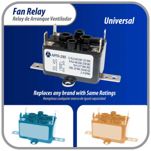 Appli Parts APFR-290 Rele de ventilador 90-290, de conmutacion de servicio pesado Bobina de 24 V, CA, SPST, Normalmente Abierto, Soporte de posicion de ajuste multiple aplicacion universal Appli Parts APFR-290 Rele de ventilador 90-290, de conmutacion de servicio pesado Bobina de 24 V, CA, SPST, Normalmente Abierto, Soporte de posicion de ajuste multiple aplicacion universal