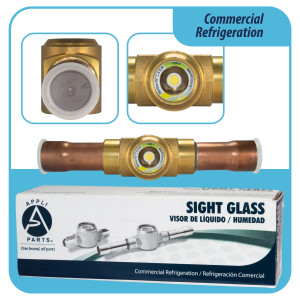 Appli Parts APSG-34AS Visor de Liquido 3/4 pulg Indicador de Humedad con conexiones Soldable con cuerpo solido para Sistemas de Refrigeracion y Aire Acondicionado compatible con refrigerantes CFC, HCFC, HFC Appli Parts APSG-34AS Visor de Liquido 3/4 pulg Indicador de Humedad con conexiones Soldable con cuerpo solido para Sistemas de Refrigeracion y Aire Acondicionado compatible con refrigerantes CFC, HCFC, HFC