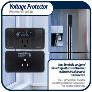 Appli Parts APVP-11EE1-4 Protector de Voltaje 120 V, 50/60 Hz, 12 A, 303 joules, para Refrigerador con Tarjeta Digital, actua como supresor de picos, funciona con todas las marcas de electrodomesticos Appli Parts APVP-11EE1-4 Protector de Voltaje 120 V, 50/60 Hz, 12 A, 303 joules, para Refrigerador con Tarjeta Digital, actua como supresor de picos, funciona con todas las marcas de electrodomesticos