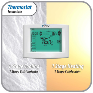 Termostato Ecox Digital pantalla tactil 12.5cm, Programable 7+0, 1 Etapa, Touch Screen 24v Termostato Ecox Digital pantalla tactil 12.5cm, Programable 7+0, 1 Etapa, Touch Screen 24v