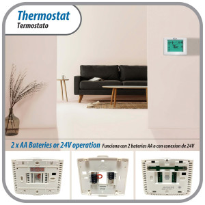 Termostato Ecox Digital pantalla tactil 12.5cm, Programable 7+0, 1 Etapa, Touch Screen 24v Termostato Ecox Digital pantalla tactil 12.5cm, Programable 7+0, 1 Etapa, Touch Screen 24v