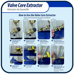 Appli Parts APT-VCR Extractor Valvula de Gusanillo Servicio con llave de paso, herramienta para sistemas de refrigeracion y Aire Acondicionado