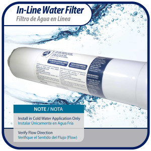 Appli Parts APWF-100 Filtro de Agua en Linea con conexion de 1/4 de pulg (Conectores no incluidos) vida util de 2500 galones o de 6 a 12 meses, para presiones entre 30 y 125 PSI Appli Parts APWF-100 Filtro de Agua en Linea con conexion de 1/4 de pulg (Conectores no incluidos) vida util de 2500 galones o de 6 a 12 meses, para presiones entre 30 y 125 PSI