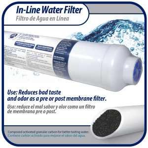Appli Parts APWF-100 Filtro de Agua en Linea con conexion de 1/4 de pulg (Conectores no incluidos) vida util de 2500 galones o de 6 a 12 meses, para presiones entre 30 y 125 PSI Appli Parts APWF-100 Filtro de Agua en Linea con conexion de 1/4 de pulg (Conectores no incluidos) vida util de 2500 galones o de 6 a 12 meses, para presiones entre 30 y 125 PSI