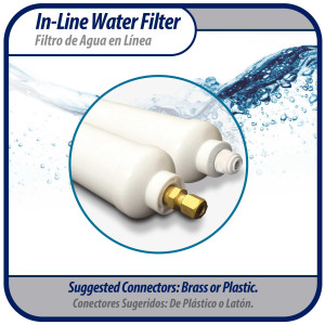 Appli Parts APWF-100 Filtro de Agua en Linea con conexion de 1/4 de pulg (Conectores no incluidos) vida util de 2500 galones o de 6 a 12 meses, para presiones entre 30 y 125 PSI Appli Parts APWF-100 Filtro de Agua en Linea con conexion de 1/4 de pulg (Conectores no incluidos) vida util de 2500 galones o de 6 a 12 meses, para presiones entre 30 y 125 PSI