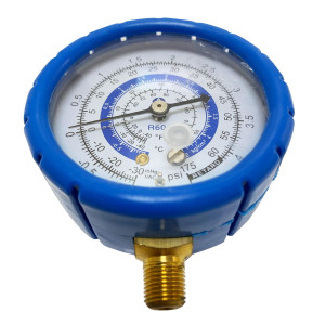 Appli Parts APMG-GA4L Esfera Manometro Baja R600 Escalas Duales Presion psi/Bar y Temperatura en Fahrenheit y Centigrados con conexion de 1/4 de pulg  Appli Parts APMG-GA4L Esfera Manometro Baja R600 Escalas Duales Presion psi/Bar y Temperatura en Fahrenheit y Centigrados con conexion de 1/4 de pulg