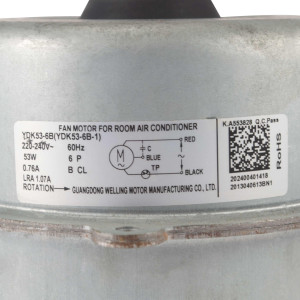 ecox YDK53-6B Motor Ventilador Unidad Externa (YDK53-6B-1) 220-240V/60Hz 53W 6p 0.76A B CL LRA 1.07A 202400401418 11002012003049 11002012001029
Sirve: ecox EACM024C11B EACM036C11B