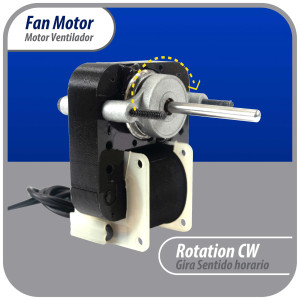 Appli Parts APFM-672 1/130 Hp Motor Ventilador, 220 V, 50/60 Hz, 3000 rpm, rotacion Reversible, Kit Universal, eje 3/16 pulg x 1-1/4 pulg largo, incluye 2 Aspa 4 y 5.5 pulg, UL, NUV-672, SM672