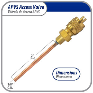 Appli Parts Valvula de acceso de 1/4 SAE x 1/8 pulg OD x con vastago de cobre de 5cm de largo con nucleo y tapa de laton con removedor de nucleo y empacadura APVS-14182 Appli Parts Valvula de acceso de 1/4 SAE x 1/8 pulg OD x con vastago de cobre de 5cm de largo con nucleo y tapa de laton con removedor de nucleo y empacadura APVS-14182