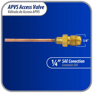 Appli Parts Valvula de acceso de 1/4 SAE x 1/8 pulg OD x con vastago de cobre de 5cm de largo con nucleo y tapa de laton con removedor de nucleo y empacadura APVS-14182 Appli Parts Valvula de acceso de 1/4 SAE x 1/8 pulg OD x con vastago de cobre de 5cm de largo con nucleo y tapa de laton con removedor de nucleo y empacadura APVS-14182