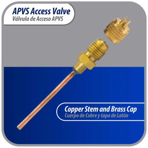 Appli Parts Valvula de acceso de 1/4 SAE x 1/8 pulg OD x con vastago de cobre de 5cm de largo con nucleo y tapa de laton con removedor de nucleo y empacadura APVS-14182 Appli Parts Valvula de acceso de 1/4 SAE x 1/8 pulg OD x con vastago de cobre de 5cm de largo con nucleo y tapa de laton con removedor de nucleo y empacadura APVS-14182