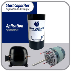 Appli Parts CON-340-250 Capacitor de Arranque 340-408 MFD (microfaradios) uF, 250 VAC. Universal para Motores Electricos, condensador de arranque de 4.6 cm de Diametro, 8.6 cm de Alto