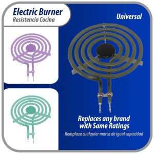 MP15YA Appli Parts Resistencia Cocina Estufa 4 Vueltas, 6 pulg, 1500 W, 240 V Compatible con General Electric Whirlpool 660532, WP660532, WB30T10073, SU205, 660532, TS4W6215, 404080, 5303310283 MP15YA Appli Parts Resistencia Cocina Estufa 4 Vueltas, 6 pulg, 1500 W, 240 V Compatible con General Electric Whirlpool 660532, WP660532, WB30T10073, SU205, 660532, TS4W6215, 404080, 5303310283