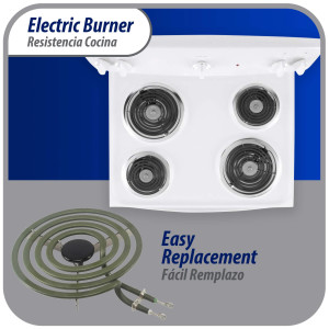 MP15YA Appli Parts Resistencia Cocina Estufa 4 Vueltas, 6 pulg, 1500 W, 240 V Compatible con General Electric Whirlpool 660532, WP660532, WB30T10073, SU205, 660532, TS4W6215, 404080, 5303310283 MP15YA Appli Parts Resistencia Cocina Estufa 4 Vueltas, 6 pulg, 1500 W, 240 V Compatible con General Electric Whirlpool 660532, WP660532, WB30T10073, SU205, 660532, TS4W6215, 404080, 5303310283