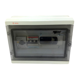 Danfoss 191U8005 Caja de Control con Deshielo Electrico 9 Hp a 13.5 Hp 220V/50-60Hz Arrancador Moeller PKMZ0-32, Braker ABB S203 C 50, Caja ABB 1275 IP65, Control EKC102D, 2 x EKS 211 084B4403 1.5m 191U8005
