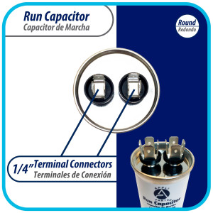 Appli Parts Condensador Capacitor de Marcha 5 Mfd uF (microfaradios) 370VAC CBB65 Universal Aire acondicionado y otras aplicaciones Redondo UL E476928 6.7cm Alto 4.1cm Ancho CON-5-370-R Appli Parts Condensador Capacitor de Marcha 5 Mfd uF (microfaradios) 370VAC CBB65 Universal Aire acondicionado y otras aplicaciones Redondo UL E476928 6.7cm Alto 4.1cm Ancho CON-5-370-R