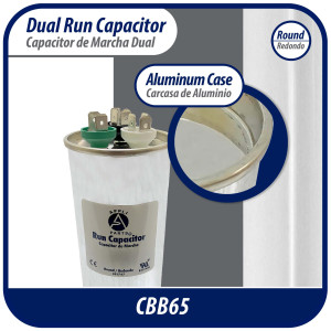 Appli Parts Condensador Capacitor de Marcha 25+5 Mfd uF (microfaradios) 370VAC CBB65 Universal Aire acondicionado y otras aplicaciones Redondo UL E476928 5cm Ancho 9cm Alto CON-25/5-370 Appli Parts Condensador Capacitor de Marcha 25+5 Mfd uF (microfaradios) 370VAC CBB65 Universal Aire acondicionado y otras aplicaciones Redondo UL E476928 5cm Ancho 9cm Alto CON-25/5-370