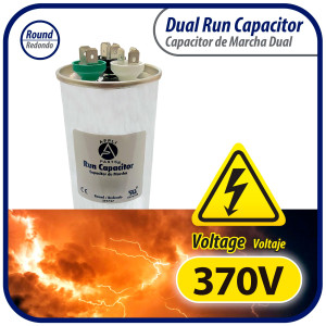 Appli Parts Condensador Capacitor de Marcha 25+5 Mfd uF (microfaradios) 370VAC CBB65 Universal Aire acondicionado y otras aplicaciones Redondo UL E476928 5cm Ancho 9cm Alto CON-25/5-370 Appli Parts Condensador Capacitor de Marcha 25+5 Mfd uF (microfaradios) 370VAC CBB65 Universal Aire acondicionado y otras aplicaciones Redondo UL E476928 5cm Ancho 9cm Alto CON-25/5-370