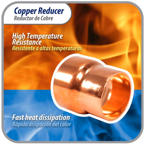 Appli Parts AP-R158138 Reductor de Cobre de 1-5/8x1-3/8 pulg Conexiones CxC soldadas para aplicaciones de refrigeracion, aire acondicionado y plomeria Tuberia de cobre ACR y Tipo L Appli Parts AP-R158138 Reductor de Cobre de 1-5/8x1-3/8 pulg Conexiones CxC soldadas para aplicaciones de refrigeracion, aire acondicionado y plomeria Tuberia de cobre ACR y Tipo L