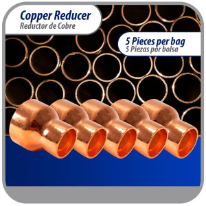 Appli Parts AP-R138078 Reductor de Cobre de 1-3/8x7/8 pulg Conexiones CxC soldadas para aplicaciones de refrigeracion, aire acondicionado y plomeria Tuberia de cobre ACR y Tipo L Appli Parts AP-R138078 Reductor de Cobre de 1-3/8x7/8 pulg Conexiones CxC soldadas para aplicaciones de refrigeracion, aire acondicionado y plomeria Tuberia de cobre ACR y Tipo L