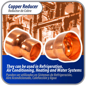 Appli Parts AP-R158118 Reductor de Cobre de 1-5/8x1-1/8 pulg Conexiones CxC soldadas para aplicaciones de refrigeracion, aire acondicionado y plomeria Tuberia de cobre ACR y Tipo L Appli Parts AP-R158118 Reductor de Cobre de 1-5/8x1-1/8 pulg Conexiones CxC soldadas para aplicaciones de refrigeracion, aire acondicionado y plomeria Tuberia de cobre ACR y Tipo L