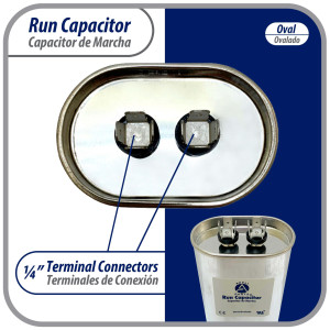 Appli Parts Condensador Capacitor de Marcha 20 Mfd uF (microfaradios) 370VAC CBB65 Universal Aire acondicionado y otras aplicaciones Ovalado UL E476928 CON-20-370 Appli Parts Condensador Capacitor de Marcha 20 Mfd uF (microfaradios) 370VAC CBB65 Universal Aire acondicionado y otras aplicaciones Ovalado UL E476928 CON-20-370