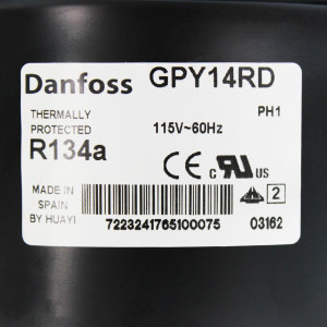 Danfoss GPY14RDA 1/2HP+ R134a Compresor Fraccionario de Refrigeracion MHBP115/1/60 (V/Ph/Hz) 123B1584 Danfoss GPY14RDA 1/2HP+ R134a Compresor Fraccionario de Refrigeracion MHBP115/1/60 (V/Ph/Hz) 123B1584