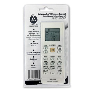 Appli Parts APRC-4000B Control Remoto Universal para Aire Acondicionado, LCD 1.5 pulg, Centigrados, 4.000 Frecuencias Appli Parts APRC-4000B Control Remoto Universal para Aire Acondicionado, LCD 1.5 pulg, Centigrados, 4.000 Frecuencias