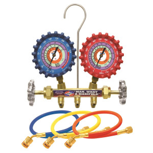 Uniweld QS4L6HEZ Juego Manometro Bronce 2 Valvulas Completo (R-410a/R-22/R-404a) psi/ F, Mangueras 6 pies Sofbarrier Ez Turn Uniweld QS4L6HEZ Juego Manometro Bronce 2 Valvulas Completo (R-410a/R-22/R-404a) psi/ F, Mangueras 6 pies Sofbarrier Ez Turn