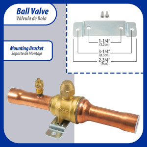Appli Parts APBV-078 Valvula de Cierre 7/8 pulg tipo Bola de conexion soldable con puerto de servicio SAE de 1/4 de pulg presion maxima de trabajo 610 psi temperaturas de -30 C a 120 C longitud total 200 mm Appli Parts APBV-078 Valvula de Cierre 7/8 pulg tipo Bola de conexion soldable con puerto de servicio SAE de 1/4 de pulg presion maxima de trabajo 610 psi temperaturas de -30 C a 120 C longitud total 200 mm