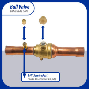 Appli Parts APBV-078 Valvula de Cierre 7/8 pulg tipo Bola de conexion soldable con puerto de servicio SAE de 1/4 de pulg presion maxima de trabajo 610 psi temperaturas de -30 C a 120 C longitud total 200 mm Appli Parts APBV-078 Valvula de Cierre 7/8 pulg tipo Bola de conexion soldable con puerto de servicio SAE de 1/4 de pulg presion maxima de trabajo 610 psi temperaturas de -30 C a 120 C longitud total 200 mm