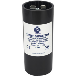 Appli Parts Condensador Capacitor Arranque 243-292 Mfd (microfaradios) uF 110-125 VAC remplazo universal para motores electricos de distintas aplicaciones 3.7cm Diametro 8.6cm Alto CON-243-110
 Appli Parts Condensador Capacitor Arranque 243-292 Mfd (microfaradios) uF 110-125 VAC remplazo universal para motores electricos de distintas aplicaciones 3.7cm Diametro 8.6cm Alto CON-243-110